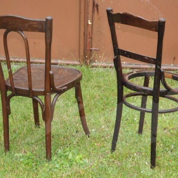 2x starožitná židle z ohýbaného dřeva Thonet Fischel