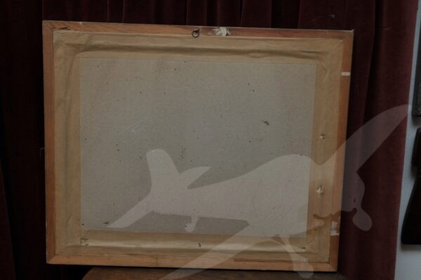 Obraz tisk chromolitografie rozkvetlý kaštan vesnička - Image 3