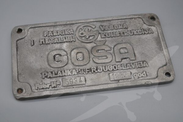 Originální cedule z vagonu GOŠA 1965 - Image 2