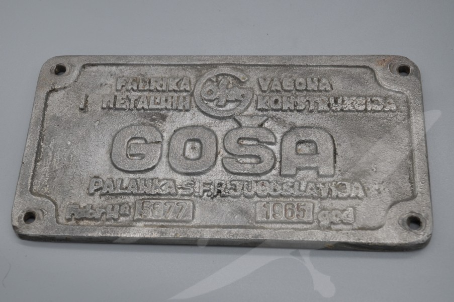 Originální cedule z vagonu GOŠA 1965