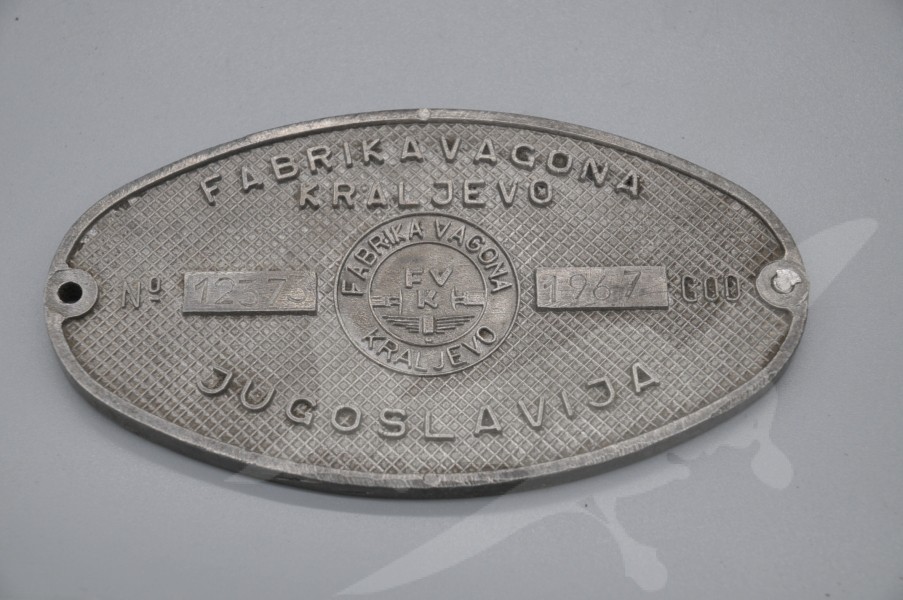 Originální cedulka z vagonu 1967