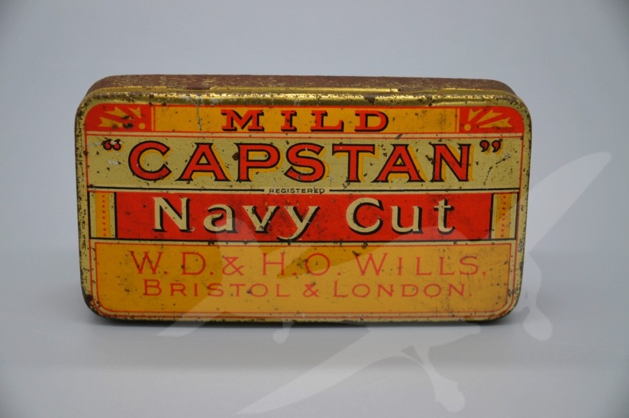 Starožitná plechová krabička na tabák - Capstan Navy cut