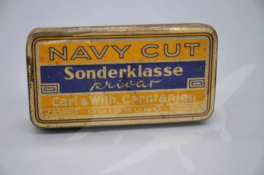 Starožitná plechová krabička na tabák - Navy cut Sonderklasse