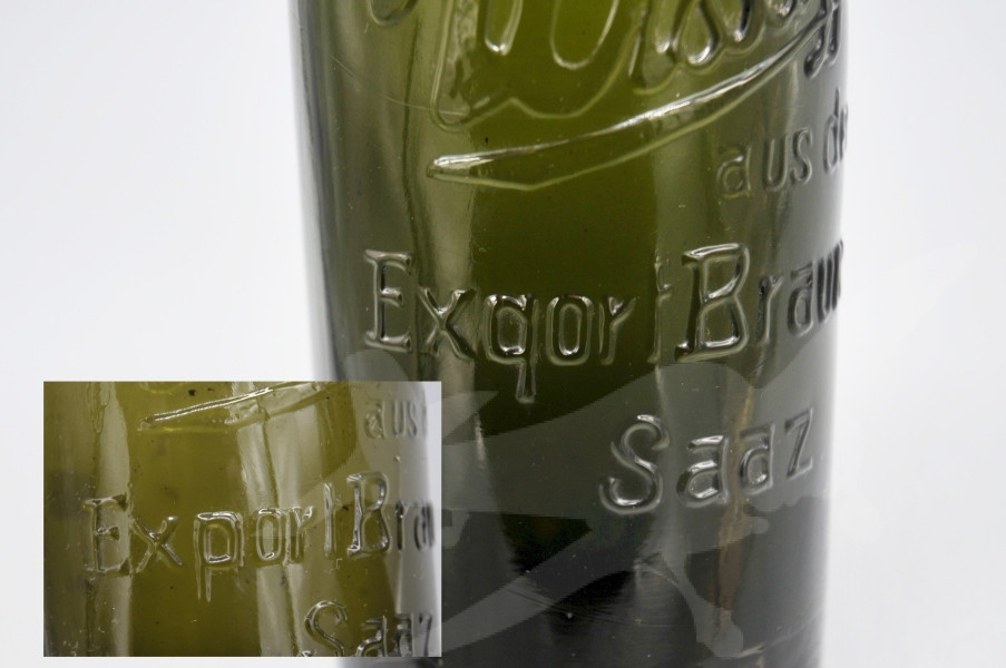 Pivní láhev Urstoff Exqort Brauerei Saaz 1 litr s chybou v textu