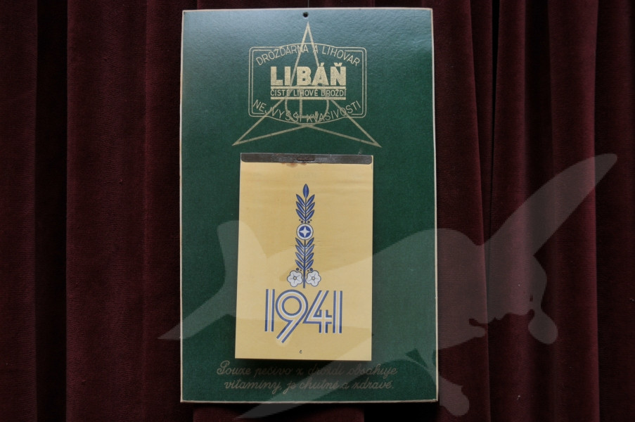Historický trhací kalendář Drožďárna lihovar Libáň 1941