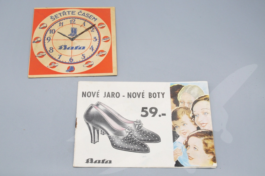 Reklamní katalog BAŤA 1935 + reklamní hodiny Baťa